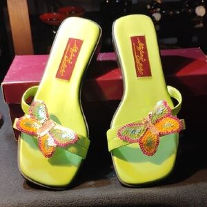 Elegant Lime Butterfly Sandals